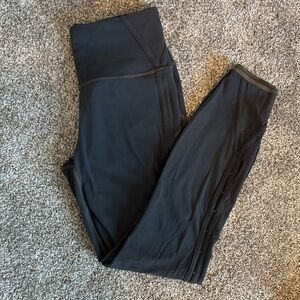 Athleta Black High-Waist Leggings with Side Stitch Detail